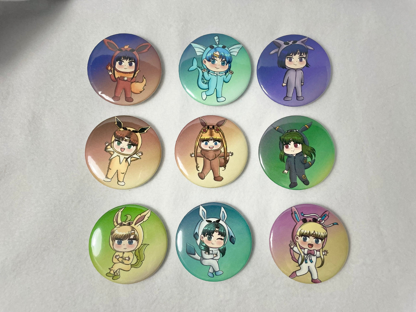 Sailor Scout Eevolution Kigu Button Set (2.25”)