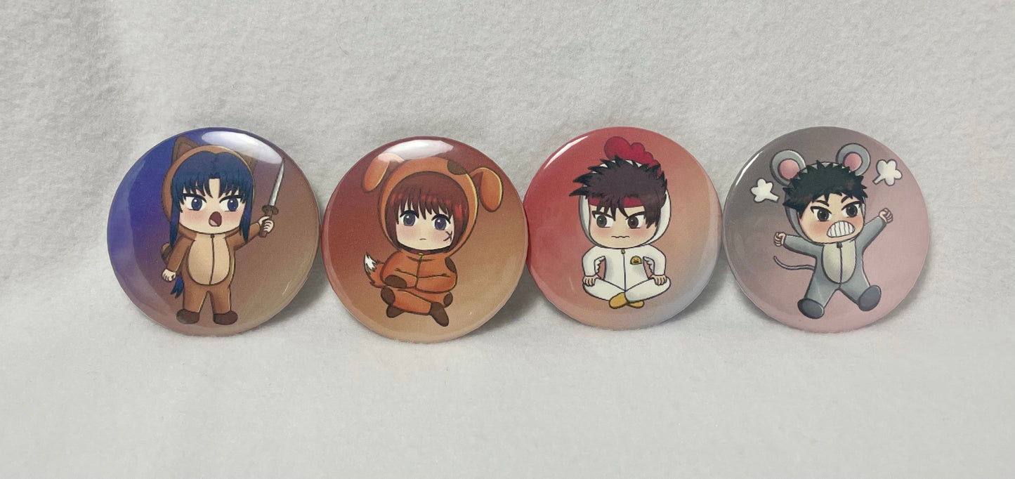 Rurouni Kenshin Kigu Button Set (2.25”)